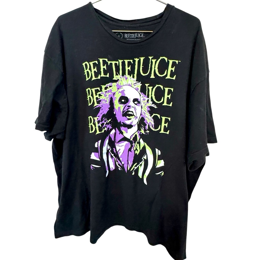 Beetlejuice Movie Horror Black Men’s 3XL Full Graphic T-Shirt